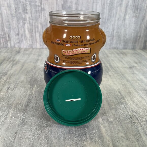 Kraft Peanut Butter Glass Coin Jar New York Rangers 2002 Piggy Bank - Picture 7 of 11
